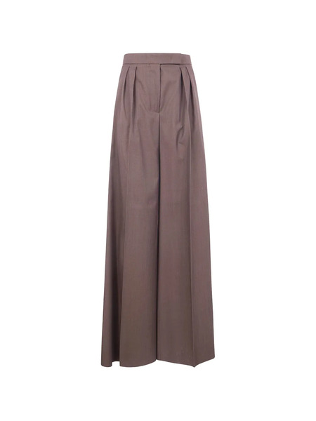  Max Mara Pleated High-waisted Trousers - Brown 