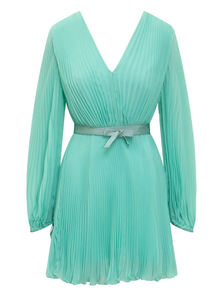  Max Mara Plissé Mini Dress - Green 