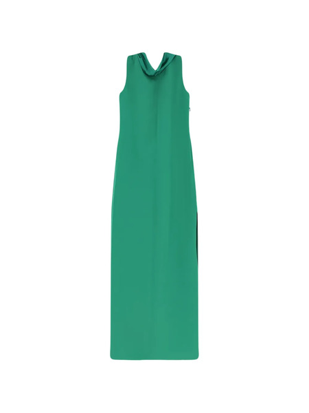  Max Mara Plunging Back Side-slit Dress - Green 