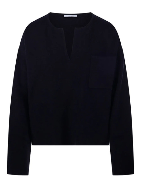 Max Mara Pocket V-neck Sweater - Blue 