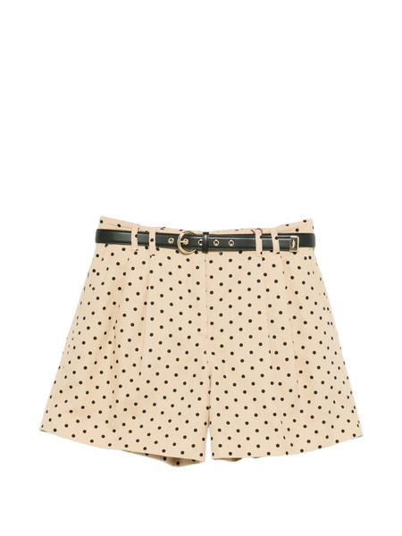  Max Mara Polka-dot Belted Shorts - Neutrals 