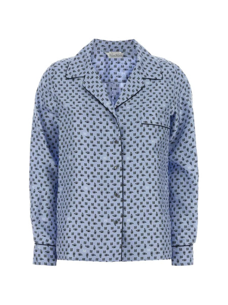  Max Mara Printed Silk Disco Shirt - Blue 