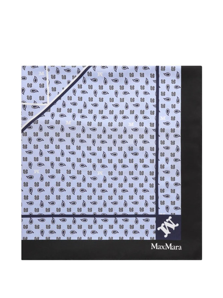  Max Mara Printed Silk Scarf - Blue 