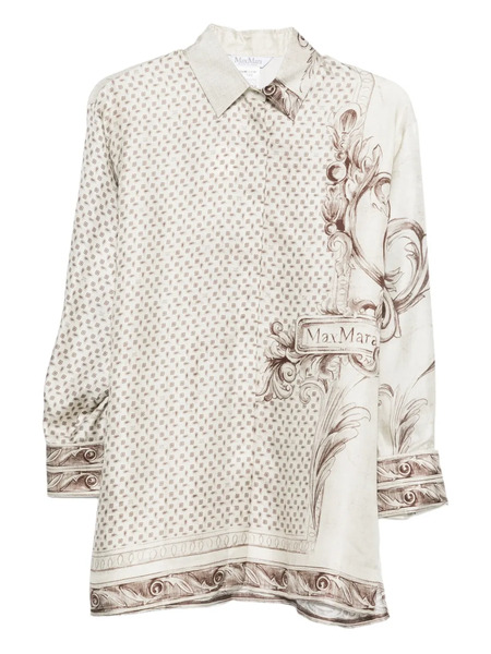  Max Mara Printed Silk Twill Shirt - Neutrals 