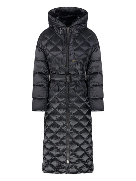  Max Mara Quilted Belted Coat - Grey 