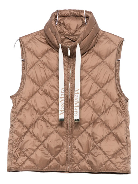  Max Mara Quilted Hooded Gilet - Brown 