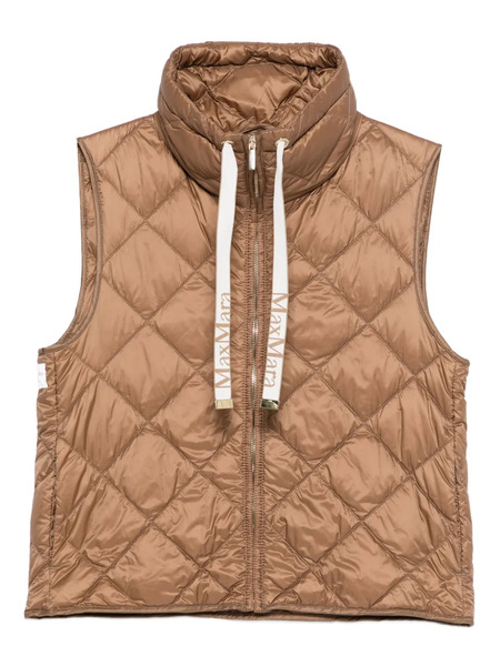  Max Mara Quilted Zip Waistcoat - Brown 