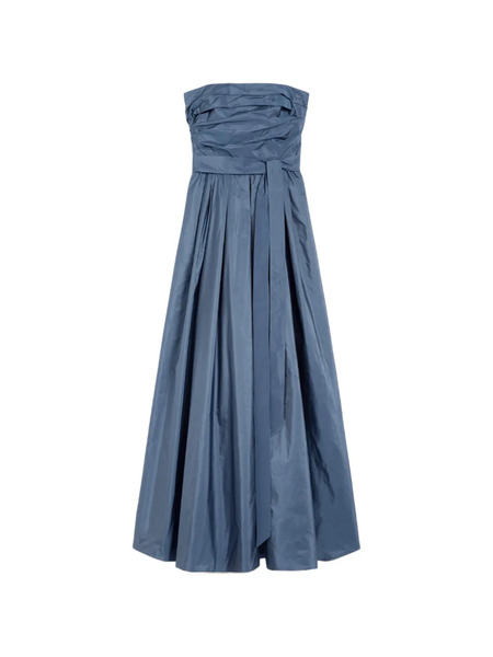  Max Mara Quinoa Strapless Belted Maxi Dress - Blue 