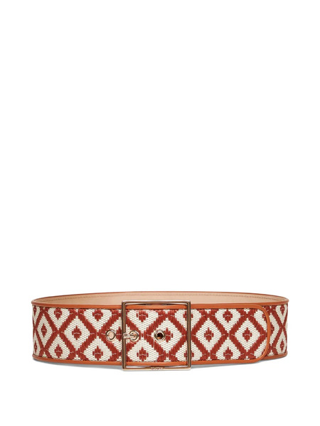  Max Mara Raffia-effect Wide Fabric Belt - Brown 