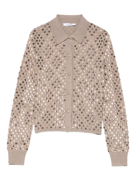  Max Mara Ragno Sequin-embellished Cardigan - Brown 