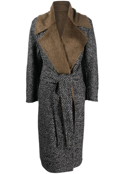  Max Mara Reversible Belted Mid-length Coat - Black 