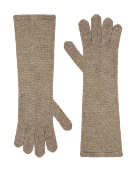  Max Mara Ribbed Gloves - Neutrals 