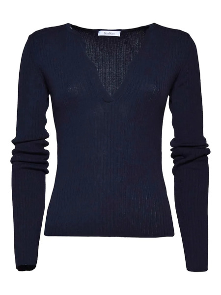  Max Mara Ribbed-knit Top - Blue 