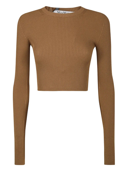  Max Mara Ribbed Long-sleeve Top - Brown 