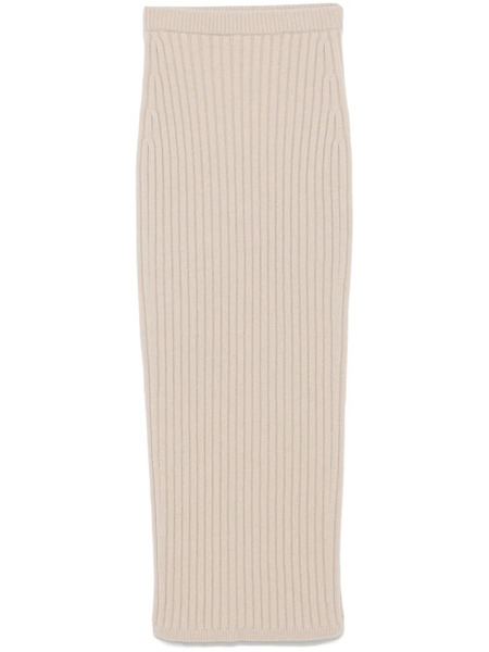  Max Mara Ribbed Midi Skirt - Neutrals 