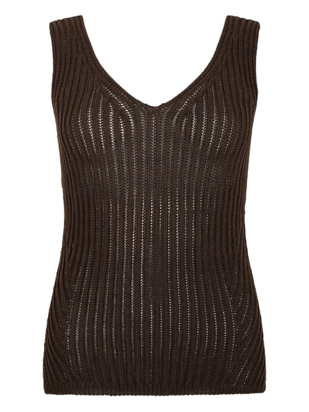  Max Mara Ribbed Top - Brown 