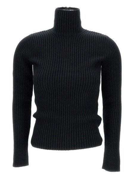  Max Mara Ribbed Turtleneck Sweater - Black 