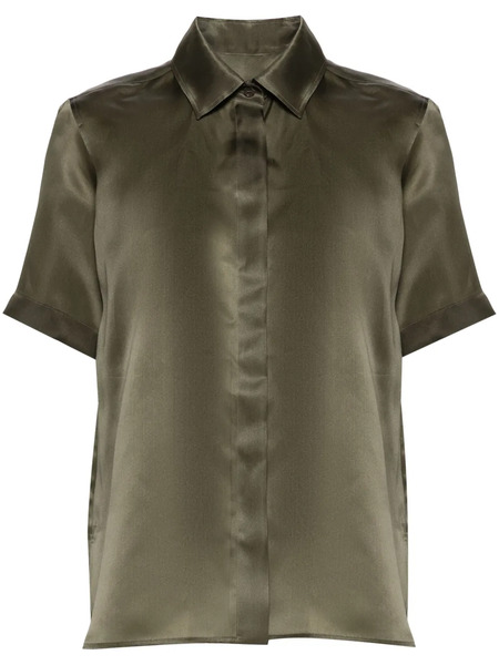  Max Mara Satin Silk Shirt - Green 