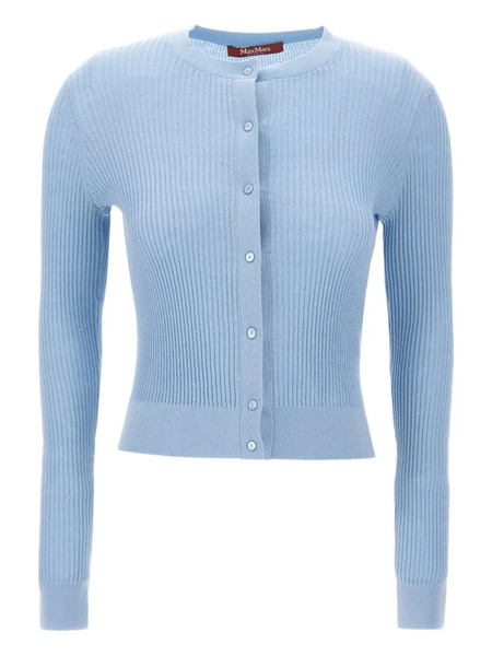  Max Mara Sequin-embellished Ribbed Cardigan - Blue 