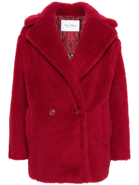  Max Mara Short Teddy Faux-shearling Coat - Red 