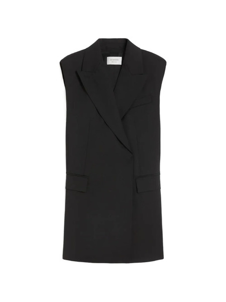  Max Mara Sleeveless Coat - Black 