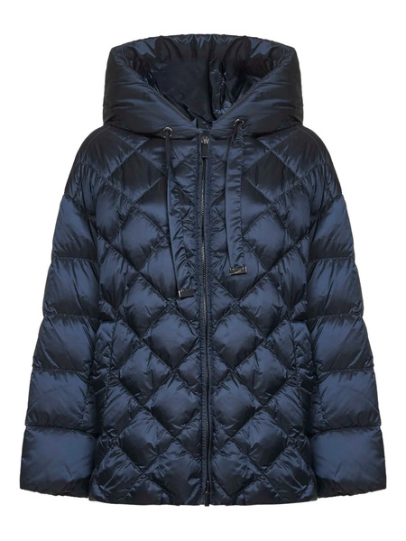  Max Mara Softfe Quilted Hooded Coat - Blue 