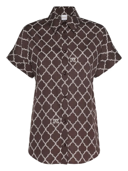  Max Mara Sponda Logo-print Button Shirt - Brown 
