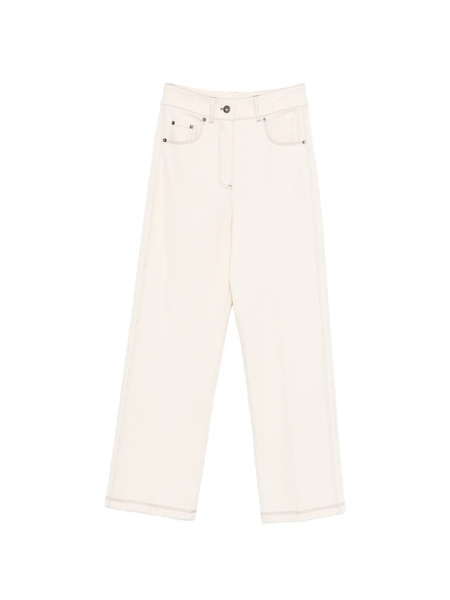  Max Mara Straight Leg Seam Jeans - Neutrals 