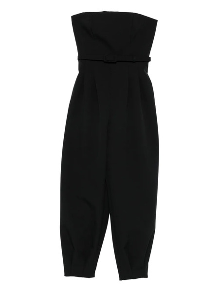  Max Mara Strapless Belted Jumpsuit - Black 