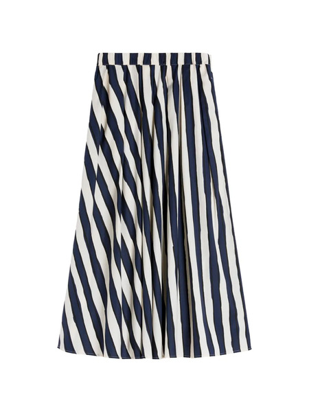  Max Mara Striped Midi Skirt - Blue 