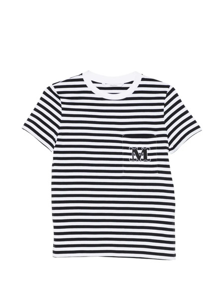  Max Mara Striped Patch Pocket T-shirt - White 