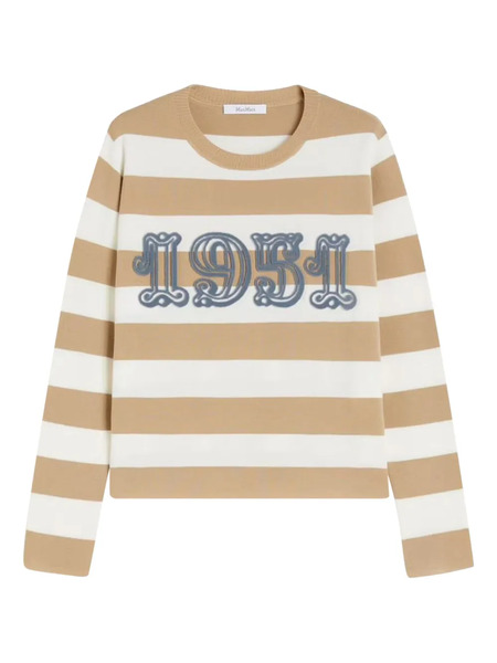  Max Mara Striped Round-neck Sweater - Neutrals 