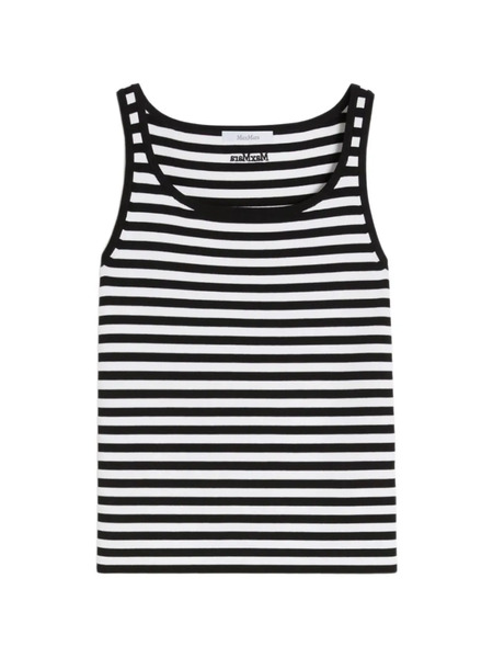  Max Mara Striped Trim Top - Black 