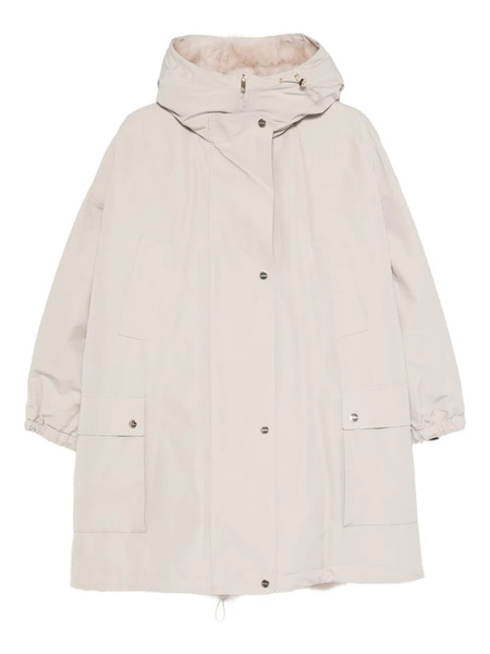  Max Mara Studio Flap-pocket Hooded Coat - Neutrals 