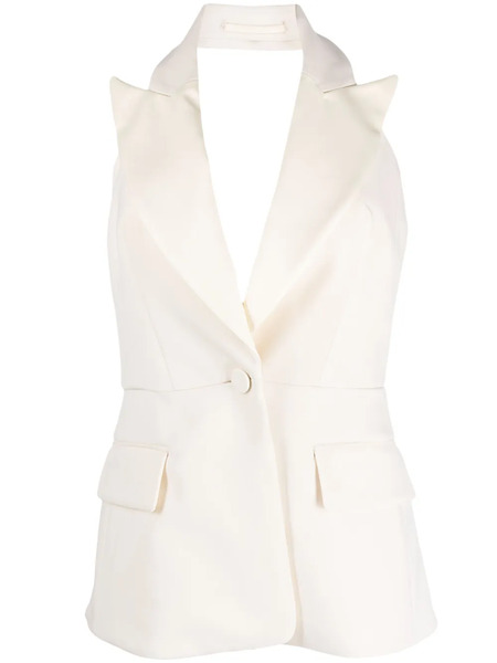  Max Mara Suit Style Virgin Wool Top - Neutrals 