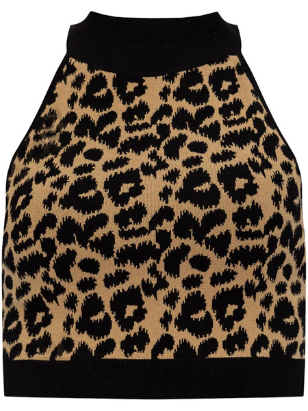  Max Mara Tenna Leopard-print Crop Top - Brown 