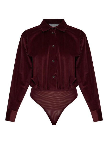  Max Mara Velvet Buttoned Bodysuit - Red 