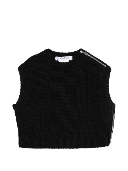 Max Mara Zip Knitted Top - Black 