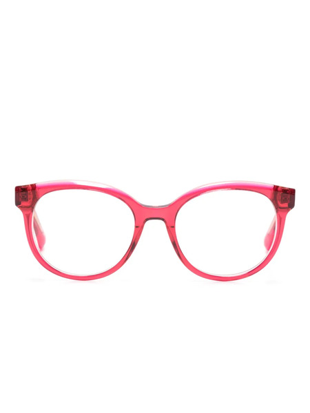 Max&co. Logo-engraved Round-frame Glasses - Pink 