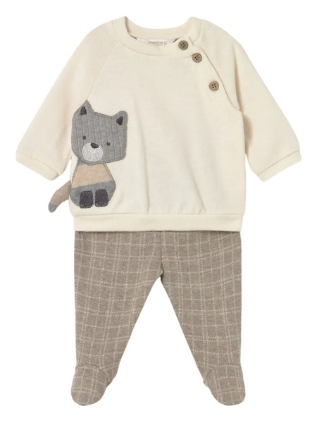  Mayoral Appliqué Checked Tracksuit - Neutrals 