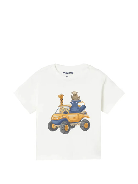  Mayoral Car T-shirt - Neutrals 