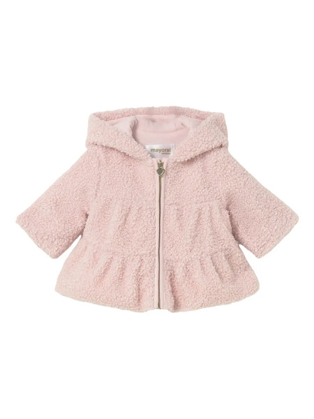  Mayoral Hooded Ruffled Jacket - Pink 