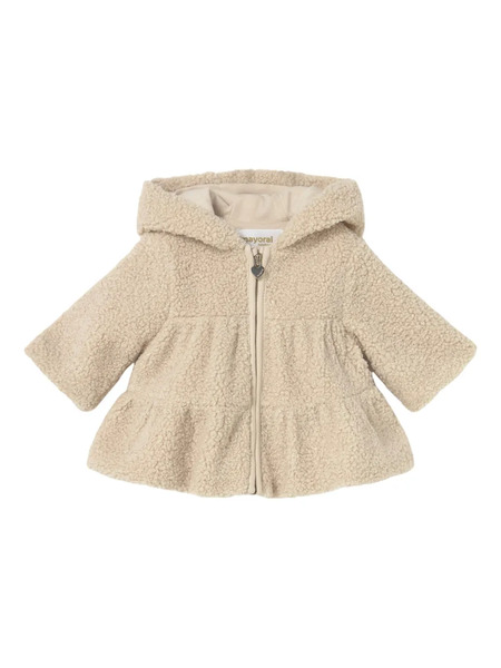  Mayoral Hooded Zip-up Coat - Neutrals 