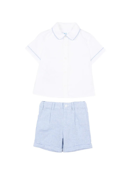  Mayoral Piped Shorts Set (set Of Two) - Blue 
