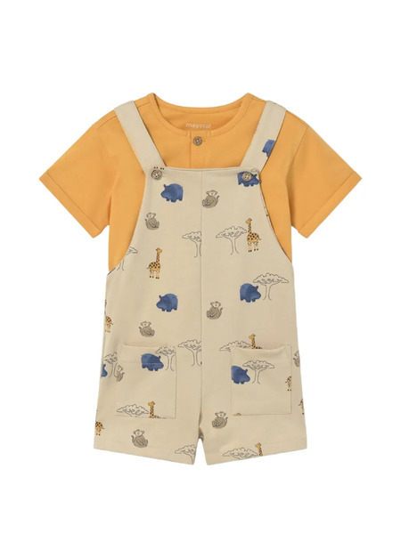  Mayoral Printed Playsuit Set - Neutrals 
