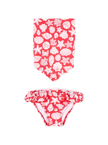  Mayoral Ruffled Printed Bikini Set - Red 