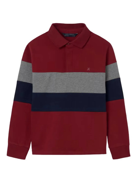  Mayoral Striped Polo Shirt - Red 