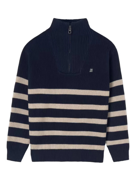  Mayoral Striped Zip-neck Sweater - Blue 