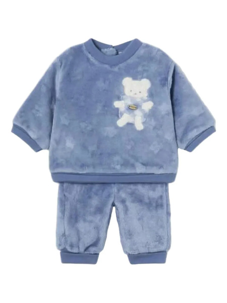  Mayoral Teddy-appliqué Trouser Set - Blue 