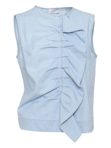  Mazzarelli Barbara Ruffled Denim Top - Blue 